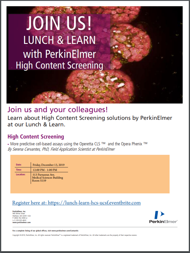 Perkin Elmer High Content Screening Biological Imaging Development CoLab